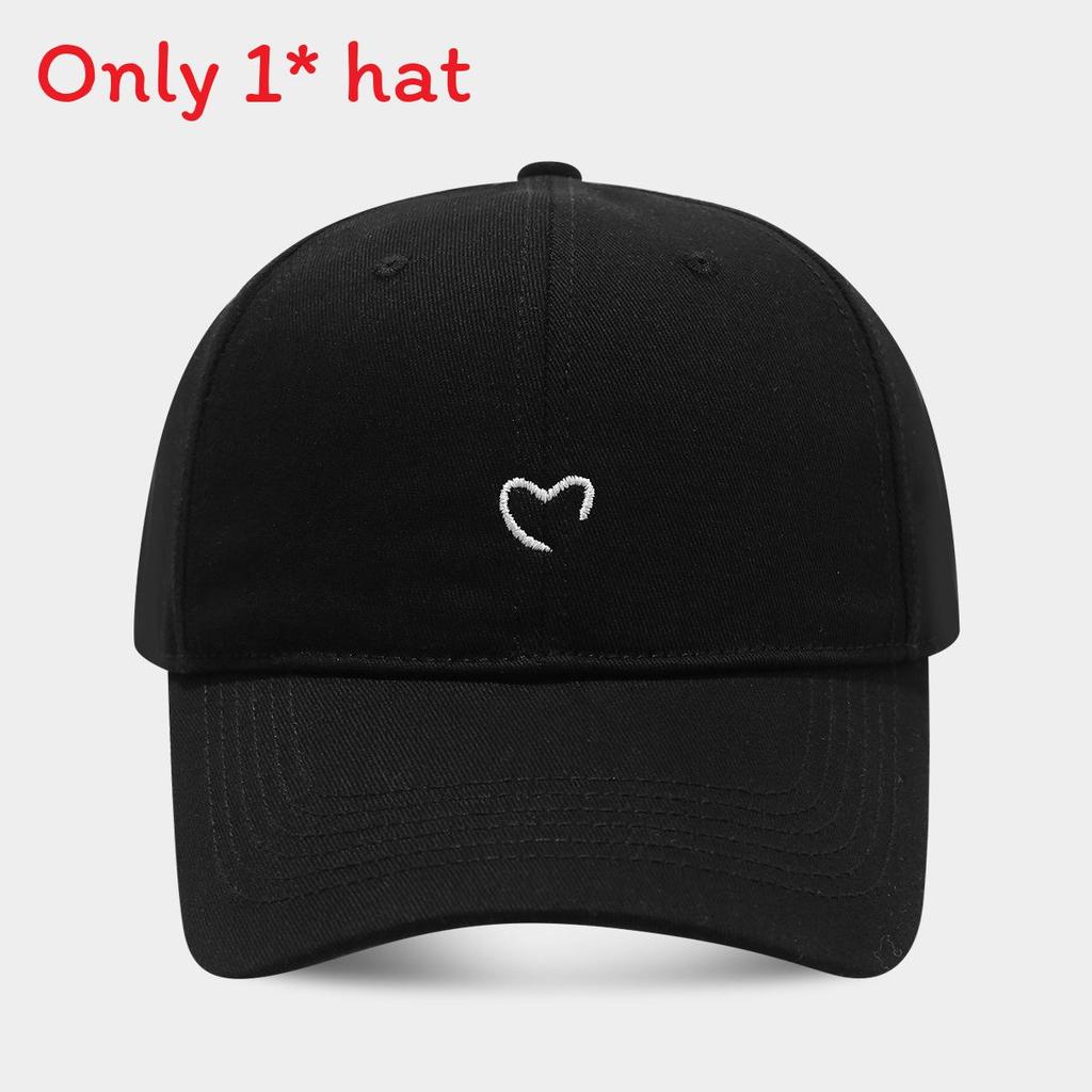 

Cotton Heart Embroidered Baseball Cap Sunshade Sunhat For Women Men Summer Outdoor Casual чёрный