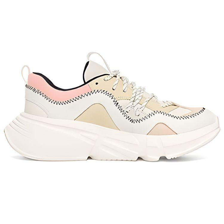 UGG Fabric Leather Kyle Lace-Up Shock Absorbing Lightweight Durable Slip-Resistant Low-Top Running Shoes Women Sneaker White 1125021-WHM