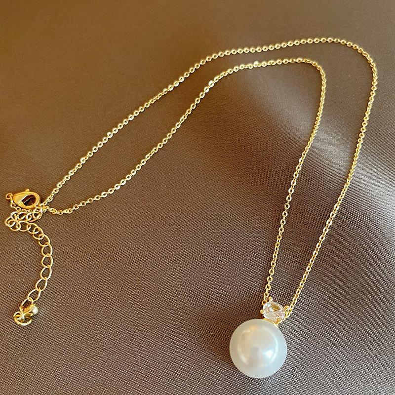French pearl necklace simple commuter versatile collarbone chain design sense creative necklace women