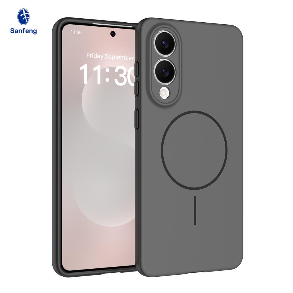 Applicable To Samsung S26ultra Matte Magnetic Mobile Phone Case with Lanyard Hole Anti-drop S25 Edge Fine Hole Protective Cover