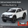 1/24 Alloy Die-cast Great Wall Cannon Pickup Truck Model Simulation Sound and Light Pull Off Road Vehicle Toy Collection Ornaments for Boys Gifts