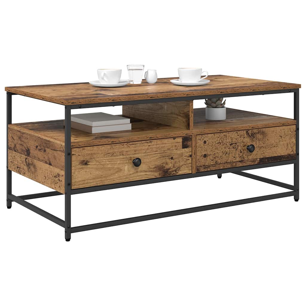 Coffee Table Reclaimed Wood Look 100 x 51 x 45 cm Engineered Wood