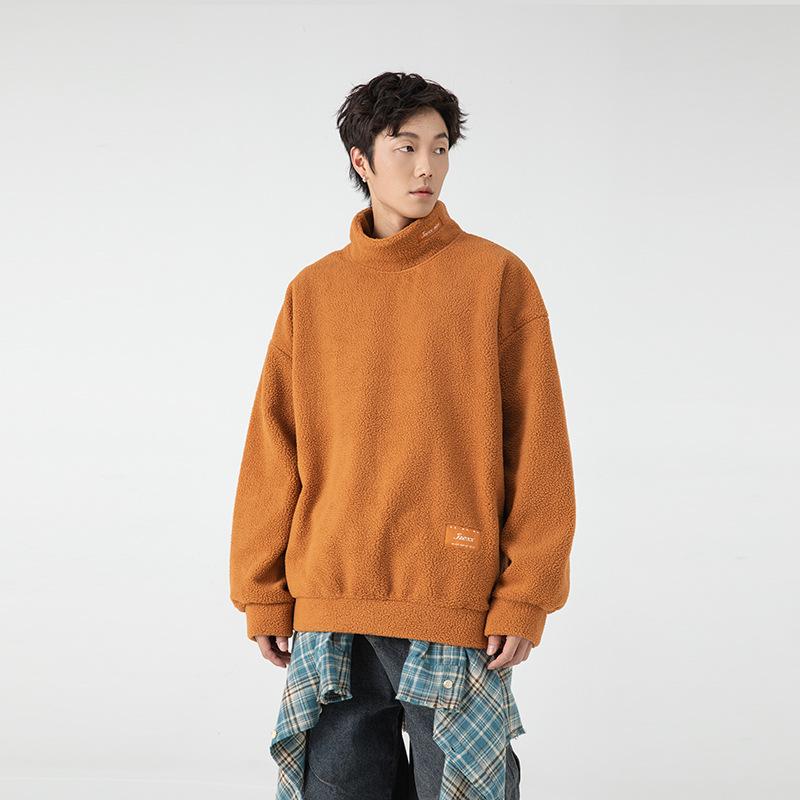 Couple Sweatshirt Men's Pullover Autumn and Winter New Style Velvet Thickened Sweatshirt Trendy Brand Loose Lazy Cold-proof Jacket Men's Clothing