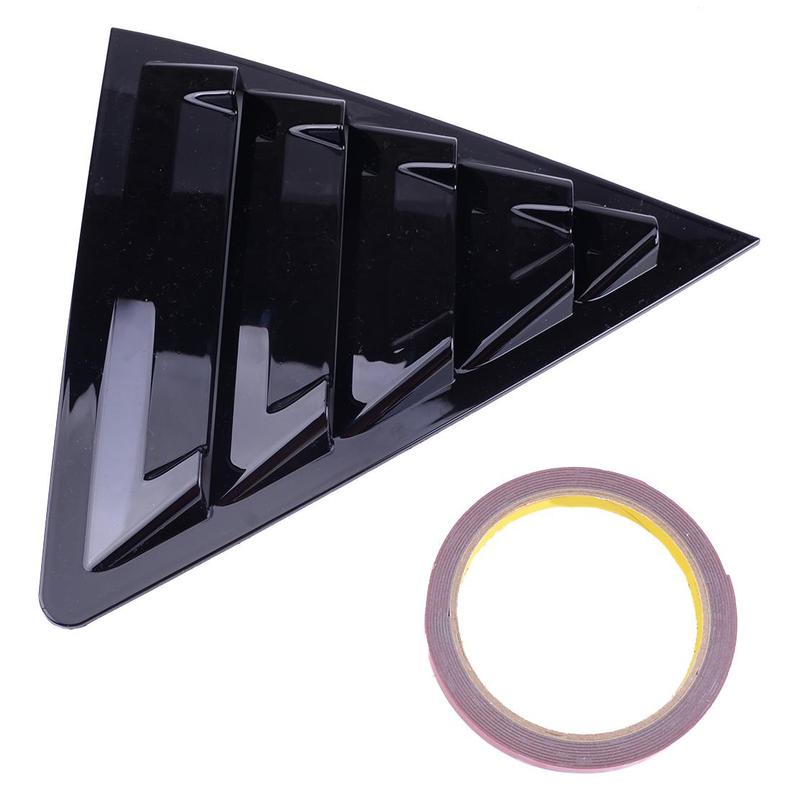 2Pcs Glossy Black Car Rear Side Window Scoop Louver Vent Cover Trim Fit for Toyota Corolla 2014-2018