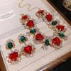 Zirconia Heart Patchwork Necklace: Retro, High-End Clavicle Chain, Unique European and American Style Jewelry.