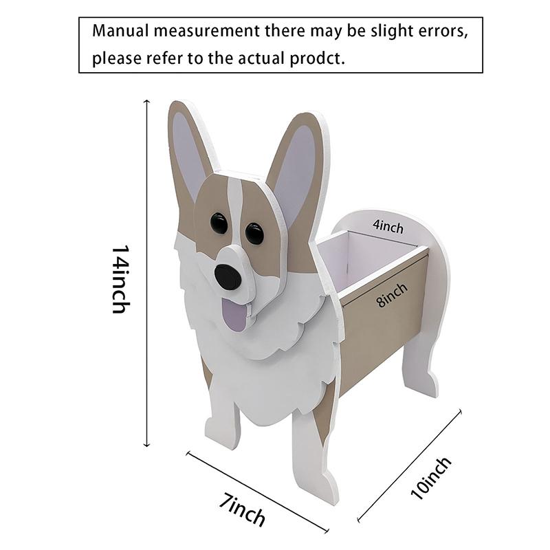 Garden Flower Pot Dog Planter Schnauzer Bulldog Poodle Corgi Yorkshire Garden Pots DIY PVC Flower Planter Garden Home Decor