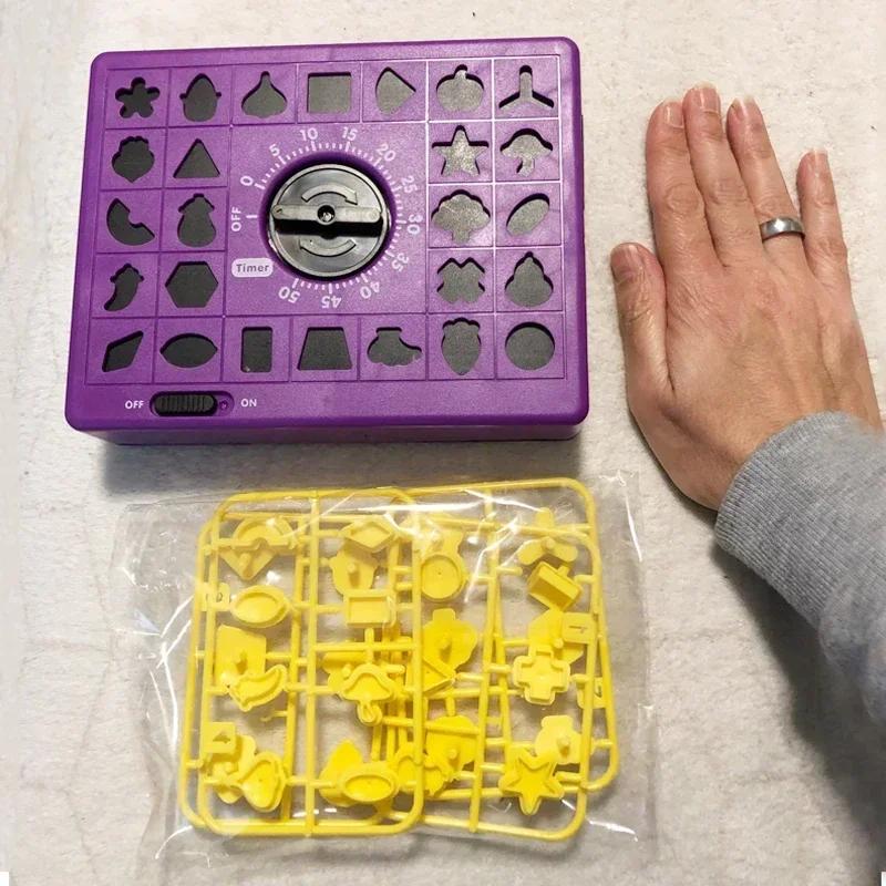 Children Time Board Puzzle Toy Shape Matching Popup Tray Toy Set with Timer Children Shape Cognitive Education Palything