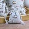 20pcs Cartoon Jewelry Storage Bag Handbag Packaging Coin Purse Drawstring Linen Pouch  Gift Bag