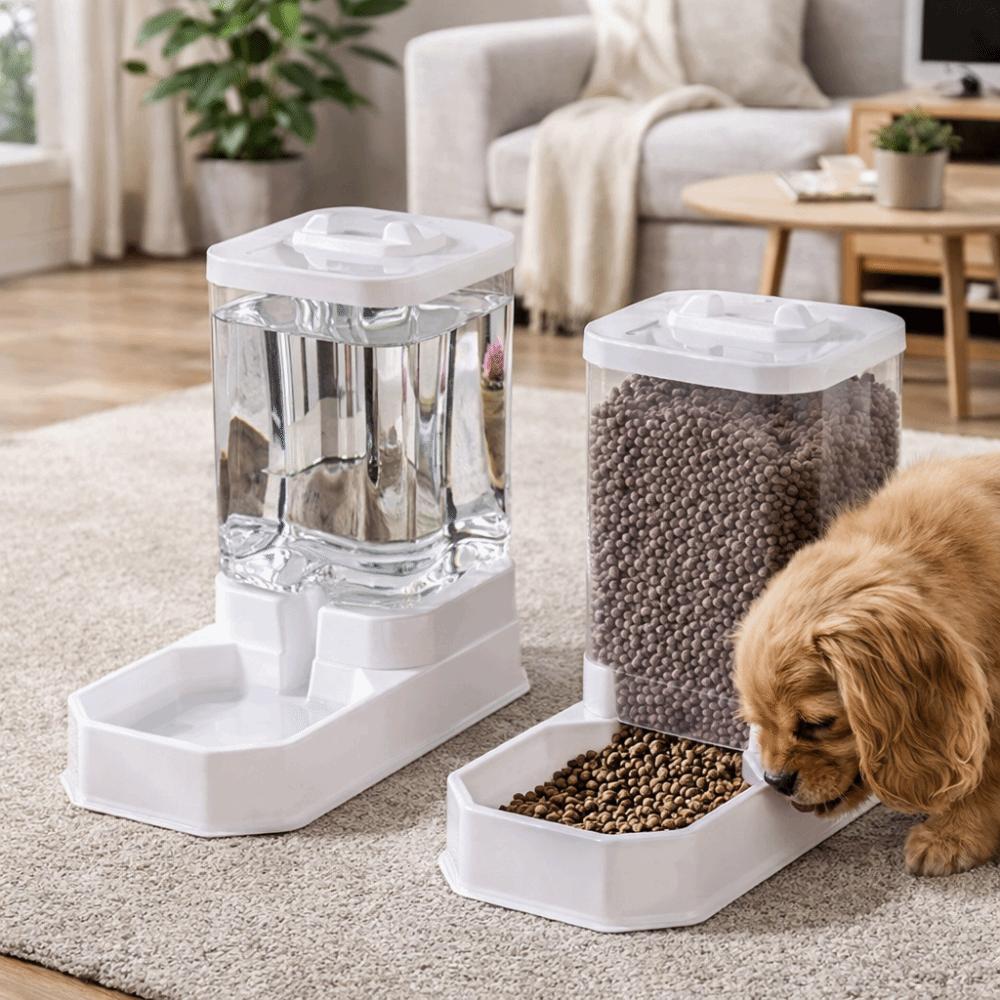 Transparent Dog Water Dispenser Detachable Cat Water Food Bowl Multi-Pet Household