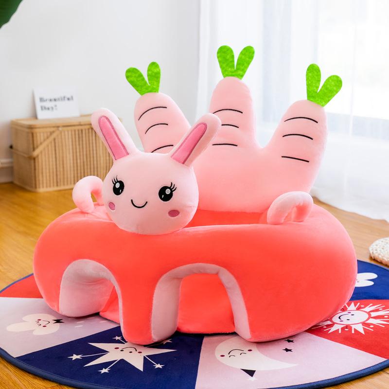 Cute Baby Sofa Support Seat Cover Plush Chair Learningto Sit Feeding Chair Comfortable Toddler Nest Puff Washable Without Filler