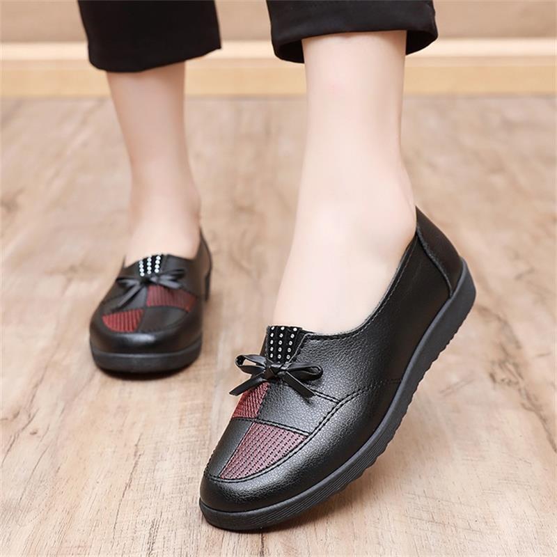 Fashion New Style Fashion Shoes Women Leather Flats Female Flats Spring Shoes Classic Women's Loafers Casual Leather Shoes Zapatos Mujer