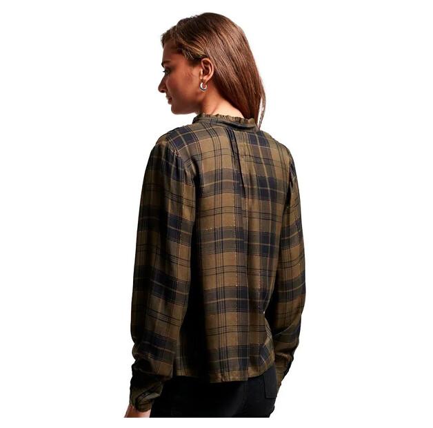 Superdry Check блузка с длинным рукавом
