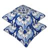 Set 2 Federe Quadrata Classica Antica Lisbona Blu Azulejo Piastrella Motivo Floreale Copricuscino Comfort Cuscino Decorativo Per Casa