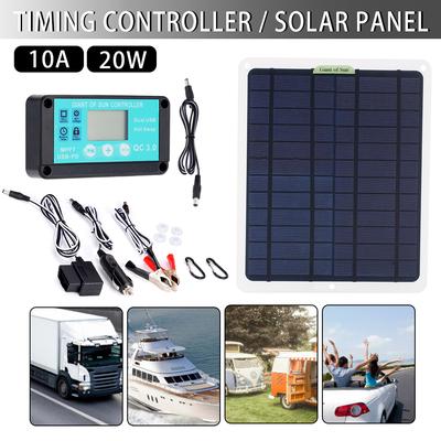 20W Automatic Solar Panel USB 5V DC 12V With 10A Controller Flexible Solar Cells for Car Yacht Battery Charger Waterproof