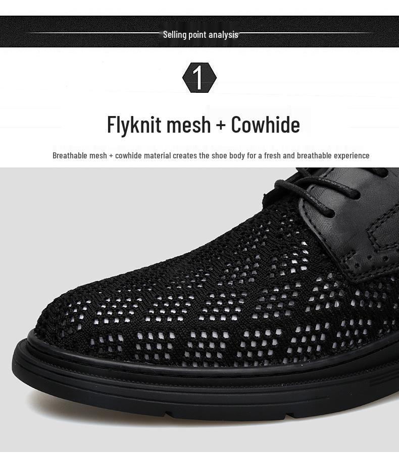 Men's Black Summer Strappy Sport Shoes with Breathable Flyknit Mesh & Lightweight Hollow Design