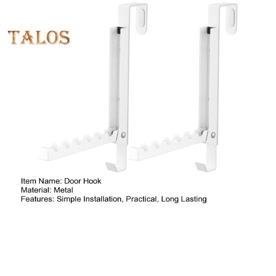 2Pcs Door Clothes Drying Rack Storage Hook Foldable Design Anti-Scratch Door Coat Hook Organizer with Anti-Slip Pads