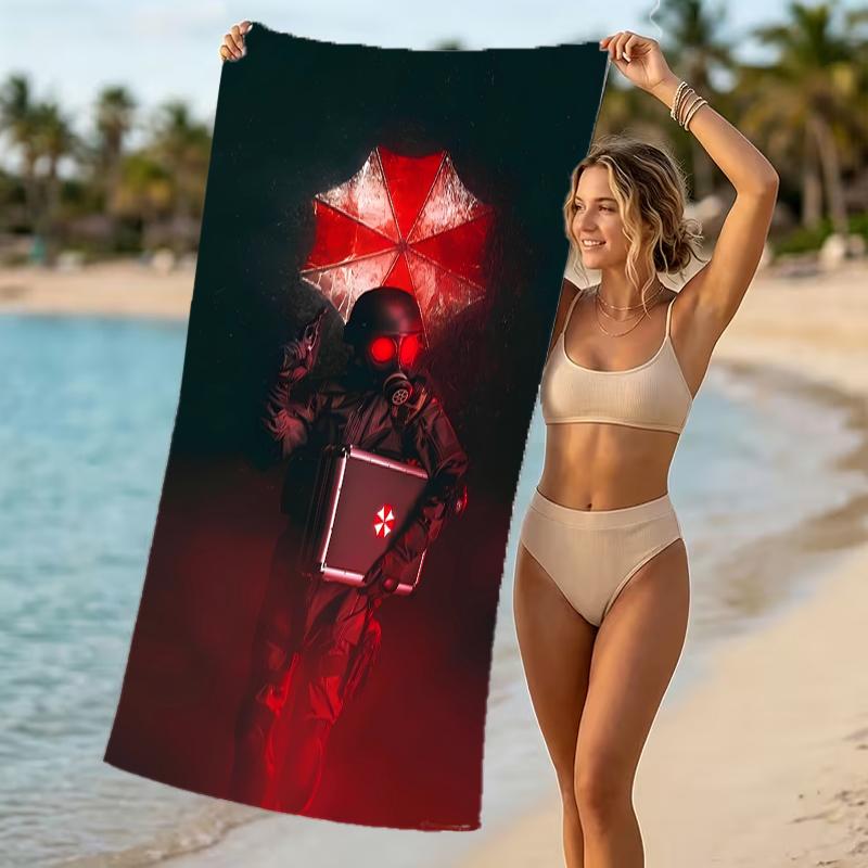 Beach Towel with resident Evil Pattern - soft,absorbent,machine washable Lightweight&Modern,swimming,Travel Essentials