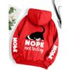 Casual Woman Men Hoodies Nope Not Today Cute Cat Printing Pullovers Loose Pocket Warm Fleece Sweatshirts Autumn Female Clothing