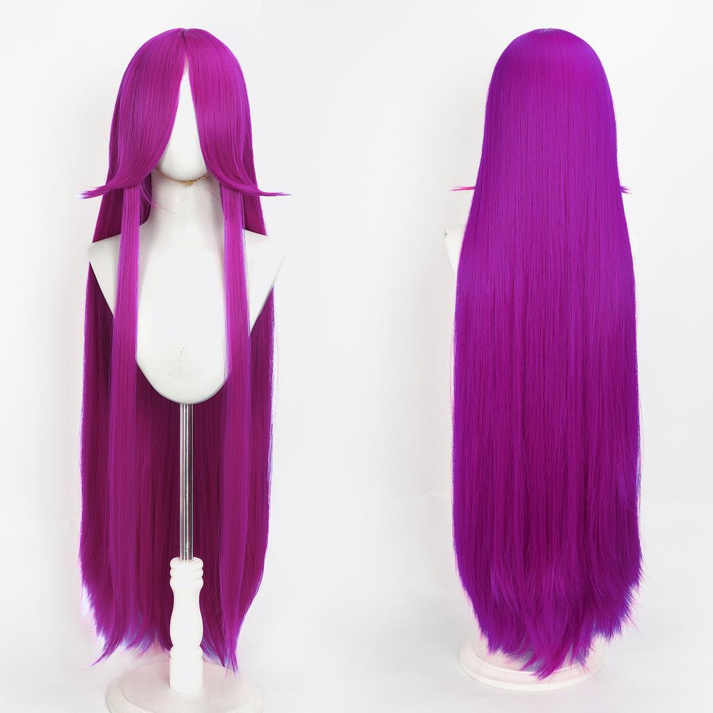 Parrucca Cosplay Lunga Dritta 100CM Multicolore Rosa Biondo Nero Parrucca Costume Anime Parrucca Cos Sintetica Universale Parrucca per Uso Quotidiano Feste