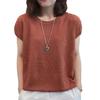 Summer Women's Knitted Short Sleeved T-shirt Loose Round Neck Women's Knitted Top