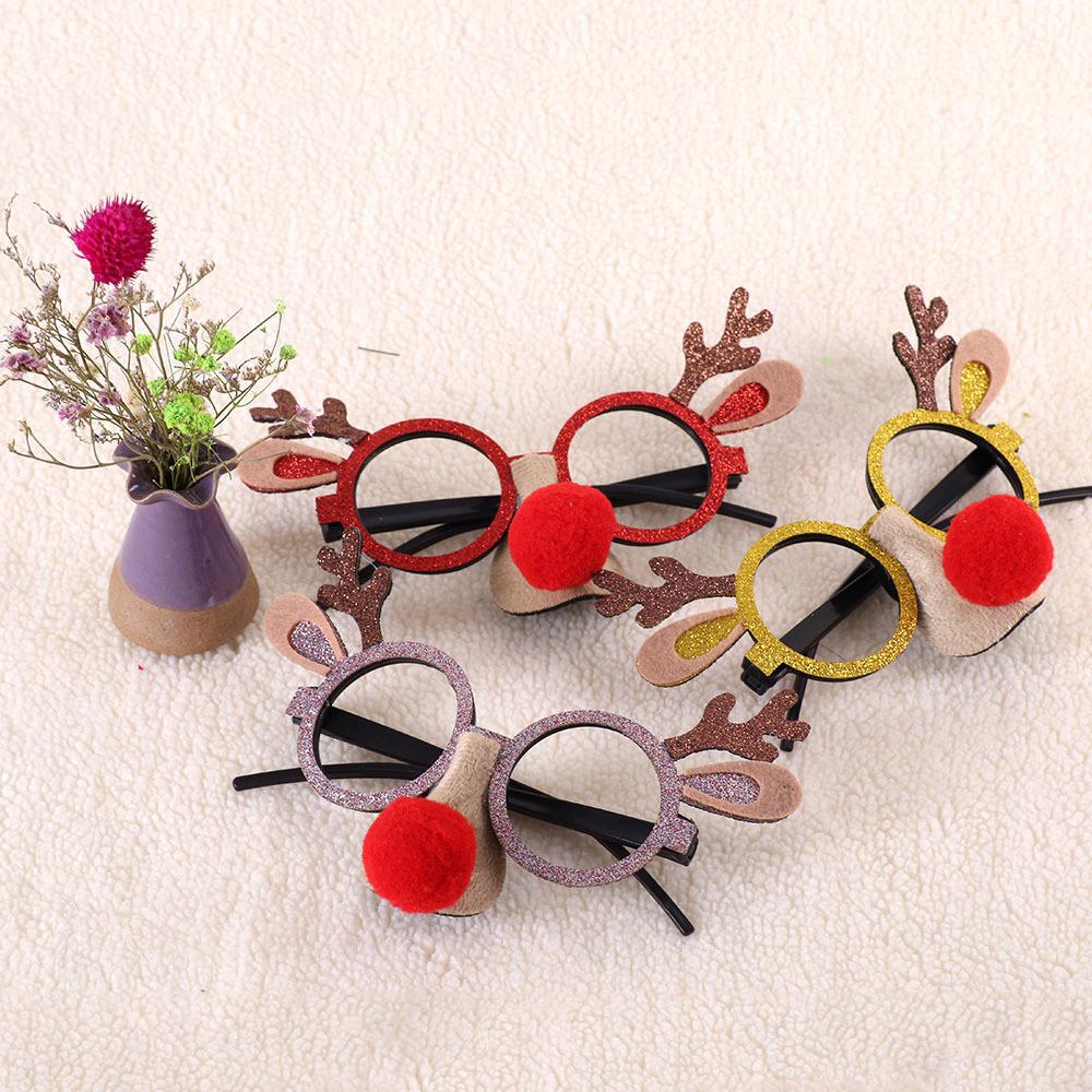 Plastic Christmas Colorful Eyeglasses For Kids With Playful Reindeer And Snowman Design