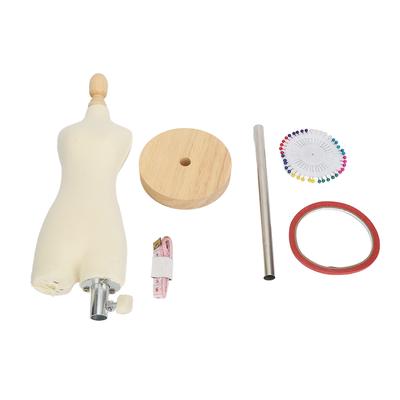Busto Manichino Femminile Modello Mini Abito con Base in Legno per Cucito Esposizione Foto