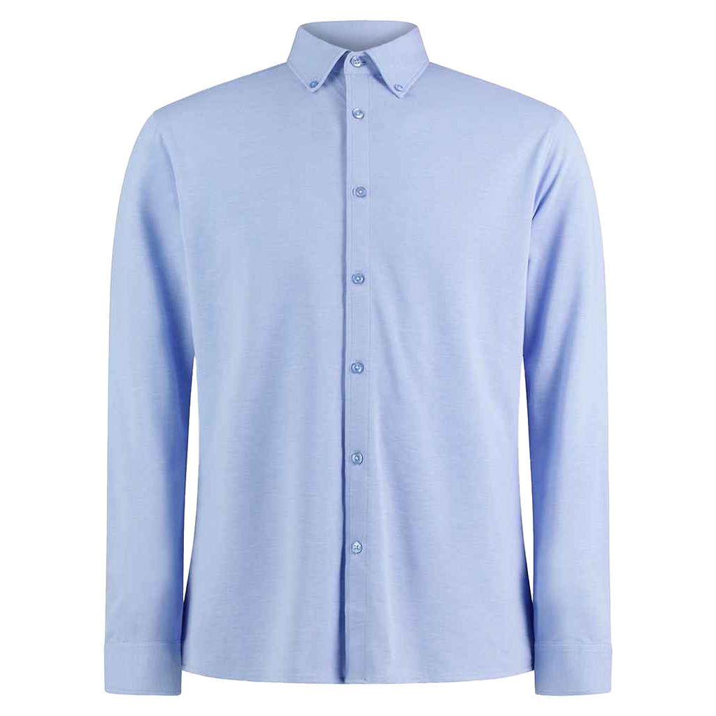 Kustom Kit Mens Pique Superwash 60C Tailored Long-Sleeved Shirt