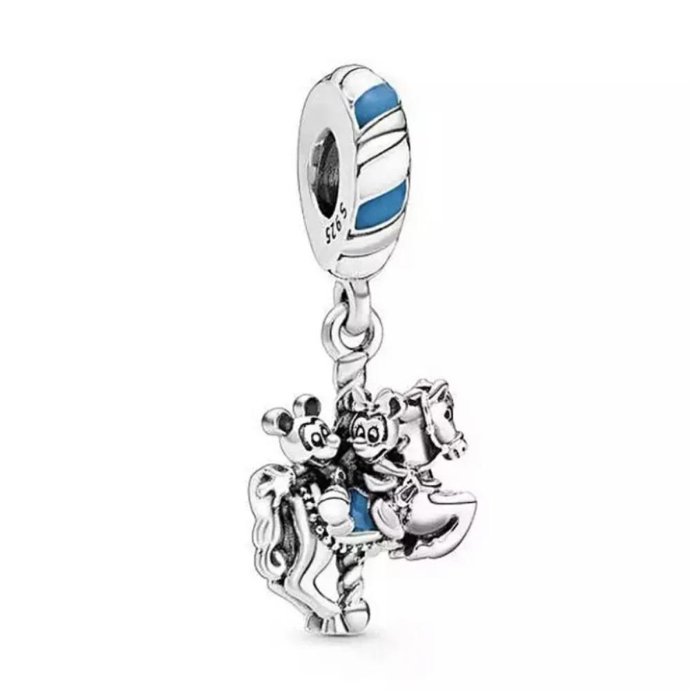 New 925 Silver Miniso  Mouse Castle Hat Princess Pendant For Bracelet DIY Exquisite Jewelry