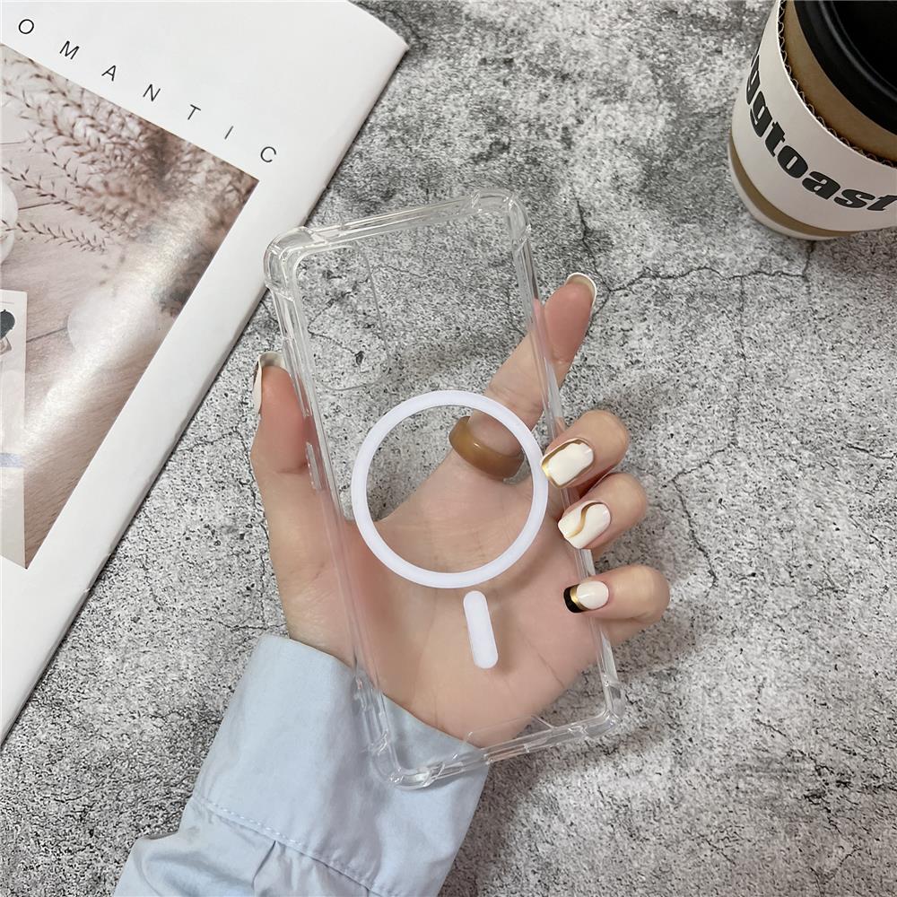 Stoßfeste transparente Handyhülle für Samsung Galaxy S23 S22 S21 S20 Note 20 Ultra Magnetische Hülle für Magsafe Macsafe Clear Cover