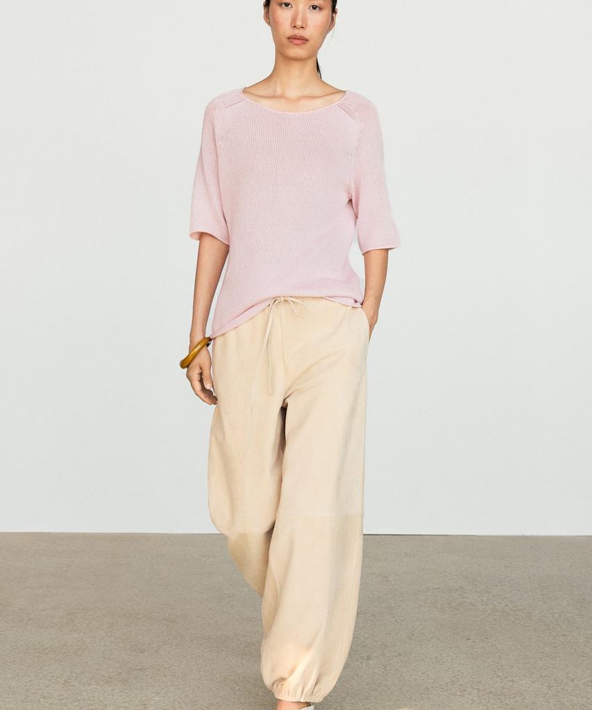 Masimodutti 100% Cotton Boat Neck Knit Sweater