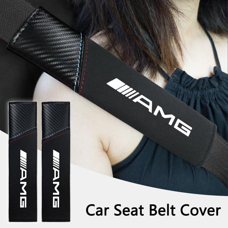 TXF4 2PCS Car Seat Belt Safety Belt Shoulder Protector Cover for Mercedes Benz AMG W204 W205 W203 W211 W212 W213 W201 W210 W124 W126