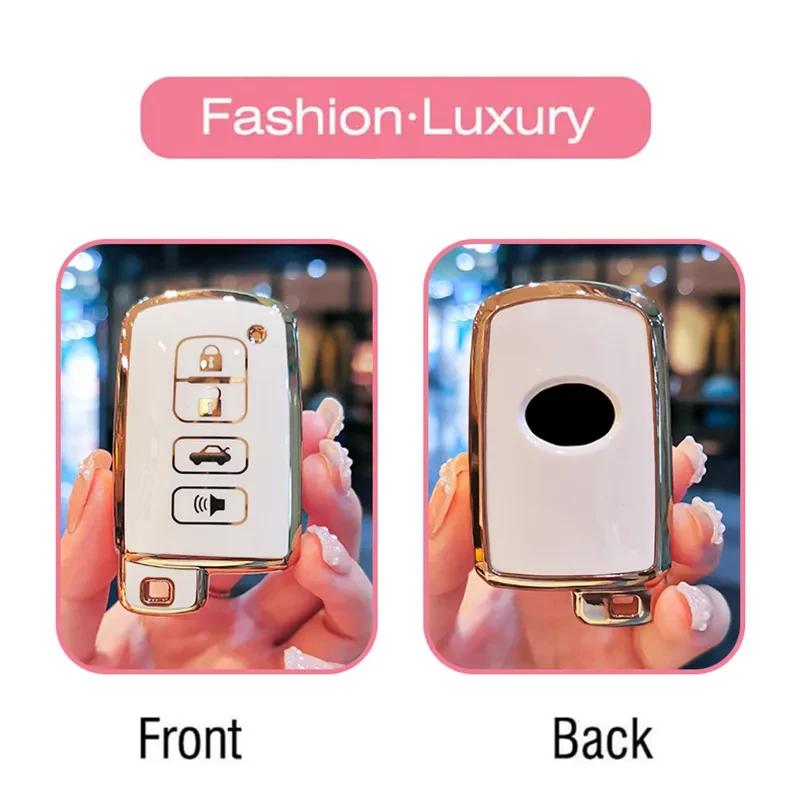 bsqrw5 Soft TPU Car Key Case Cover For Toyota Camry Corolla RAV4 Highlander Avalon 2015-2017 Smart Control Protector Key Shell Holder