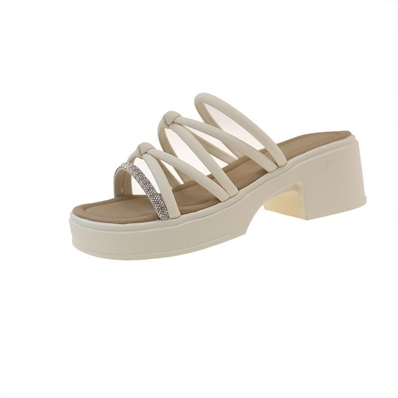 Fairy cool slippers female summer wear new 2025 heightening beach shoes skirt high heels sandals platform wind match