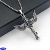 Halloween Rose Wing Titanium Steel Necklace Personalized Vintage Pendant Wind Hip Hop Necklace