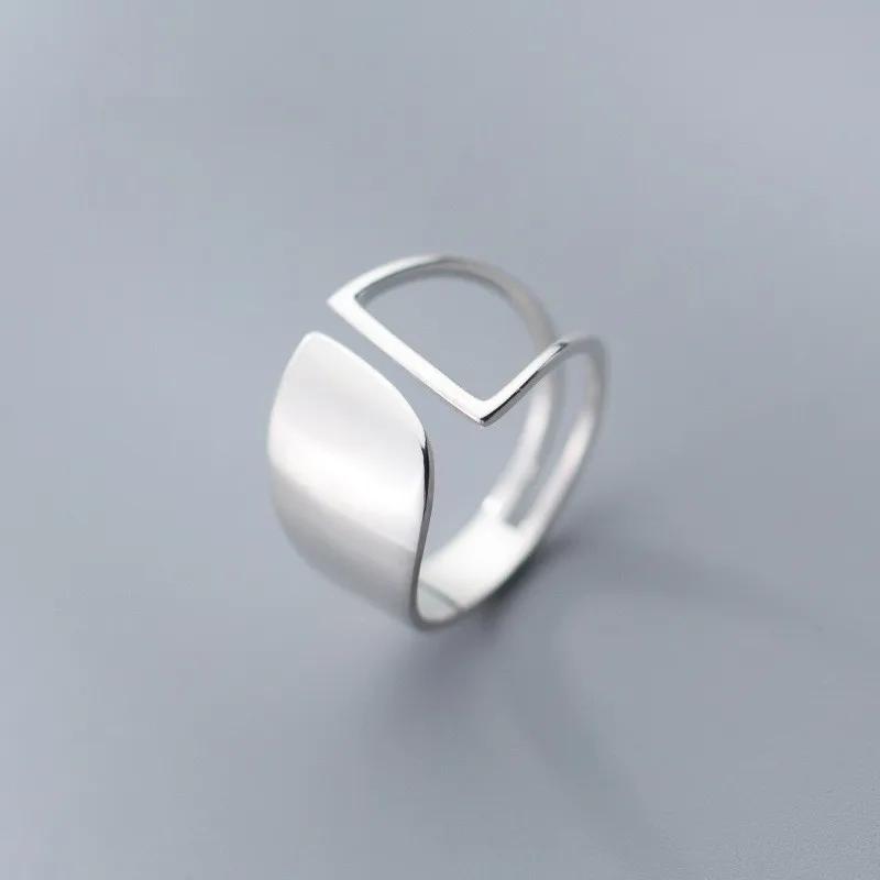 Original 925 Silver Double LInes Rings For Women Wedding Engagement Silver Women's Vintage Ring Fine Jewelry