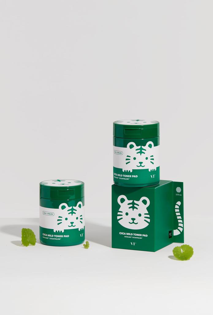 VTCOSMETICS Cica Mild Toner Moisturizing for Sensitive and Dry Pore and Lotion Edition Pads, Skin, Exfoliating, Care, Wipe-Off (Tora (100 Sheets))