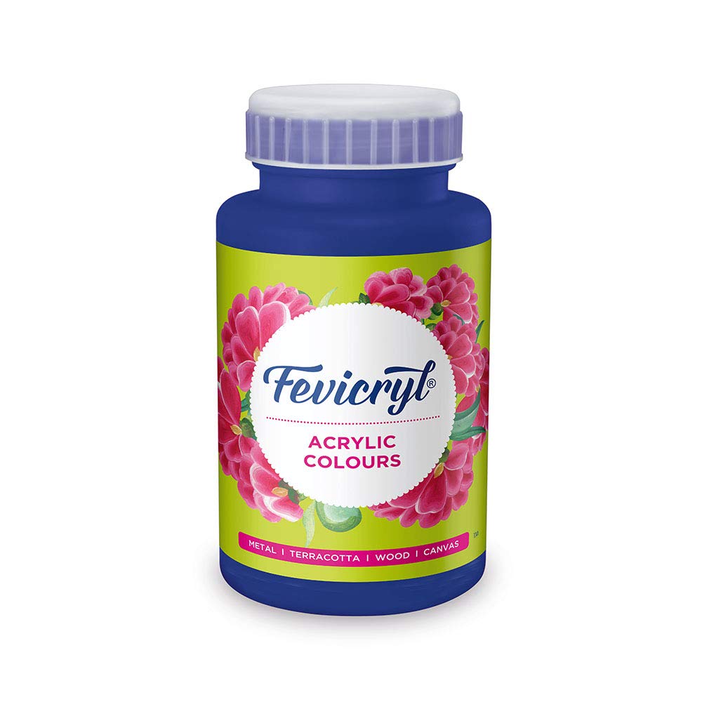 Fevicryl Acrylic Colour Ultramarine Blue 500ml Acrylic Paint for Canvas Wood Metal Leather DIY Art & Craft Projects 120