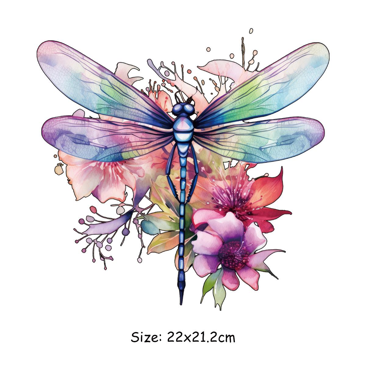 

Цветок Стрекоза Термонаклейки Нашивки Для Одежды Термопресс Толстовки Топы DIY Винил A-Level Моющиеся Термоперенос Животное