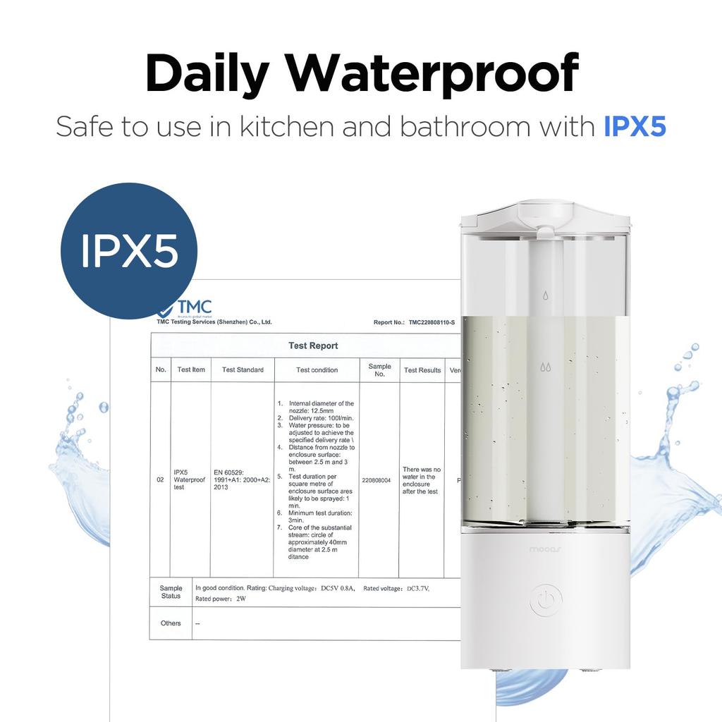 mooas Automatic Hand Soap Dispenser, Touchless Dish Soap Dispenser, Two Soap Levels, Waterproof Motion Sensor, Rechargeable Automatic Soap Dispenser,