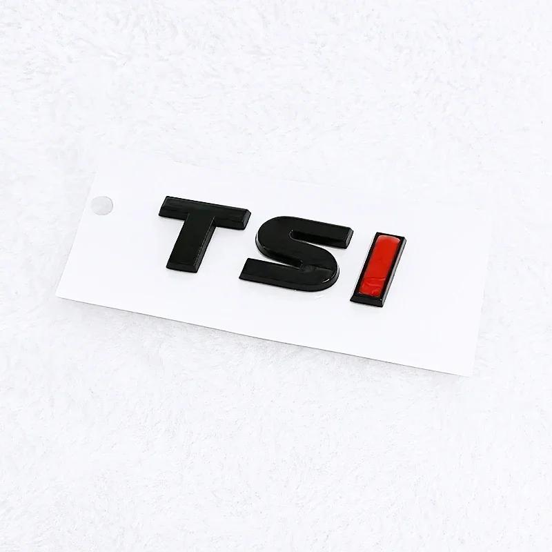 BPX5 New 3D ABS Chrome Black Logo TSI Emblem Letters Car Trunk Badge For 4 5 6 7 TSI Sticker Accessories