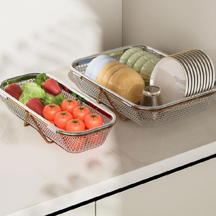 Expandable Stainless Steel Sink Dish Rack Foldable Drainer Basket Rustproof Kitchen Storage Solution