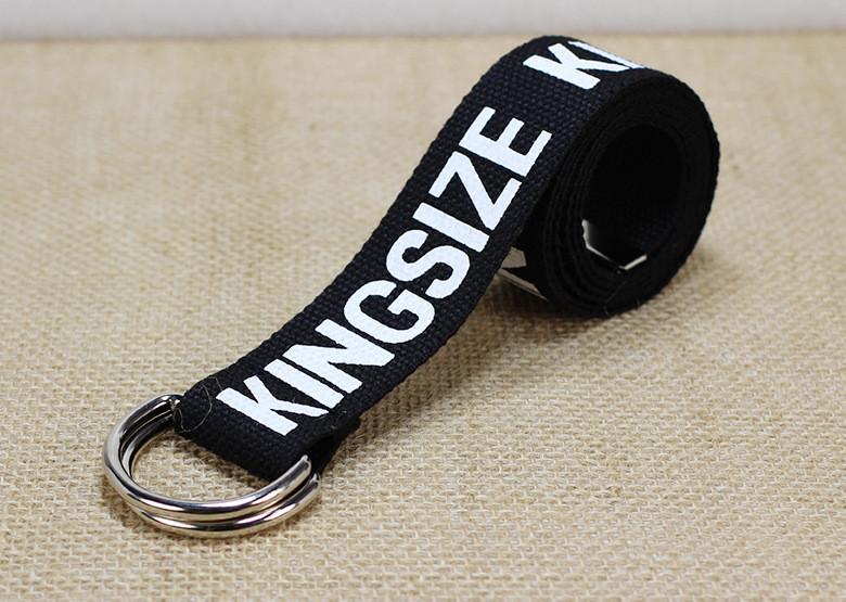 Fashionable Letter Printed Double Buckle Design Women Canvas Belt For Casual Fashion