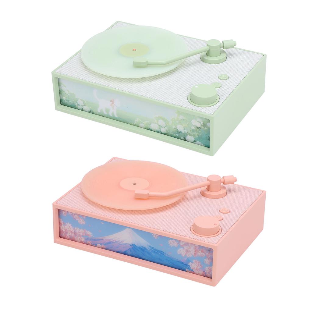 Vintage Record Player with Ambient Light Scent Diffuser USB Bluetooth Phonograph Style Speaker for B