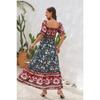 Boho Sukienki Plażowe na Wakacje Jednoramienne z Bufiastymi Rękawami Sukienki Midi