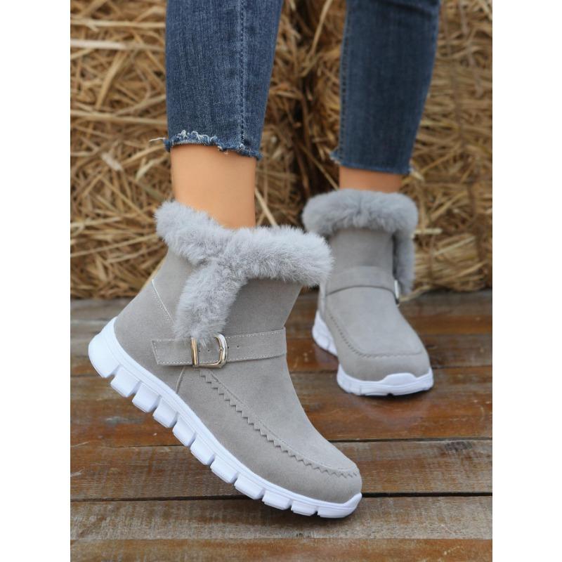 Women's Korean Style Winter Snow Boots Plus Velvet Warm Flat Boots