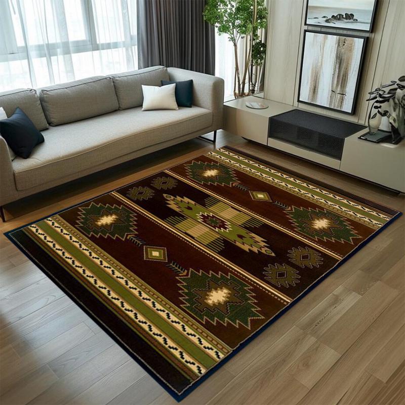 Southwestern Tribal Geometric Carpet Navajo Aztec Pattern Home Decor Mat Non Slip Floor Rug Living Room Area Rug Washable 40X60CM