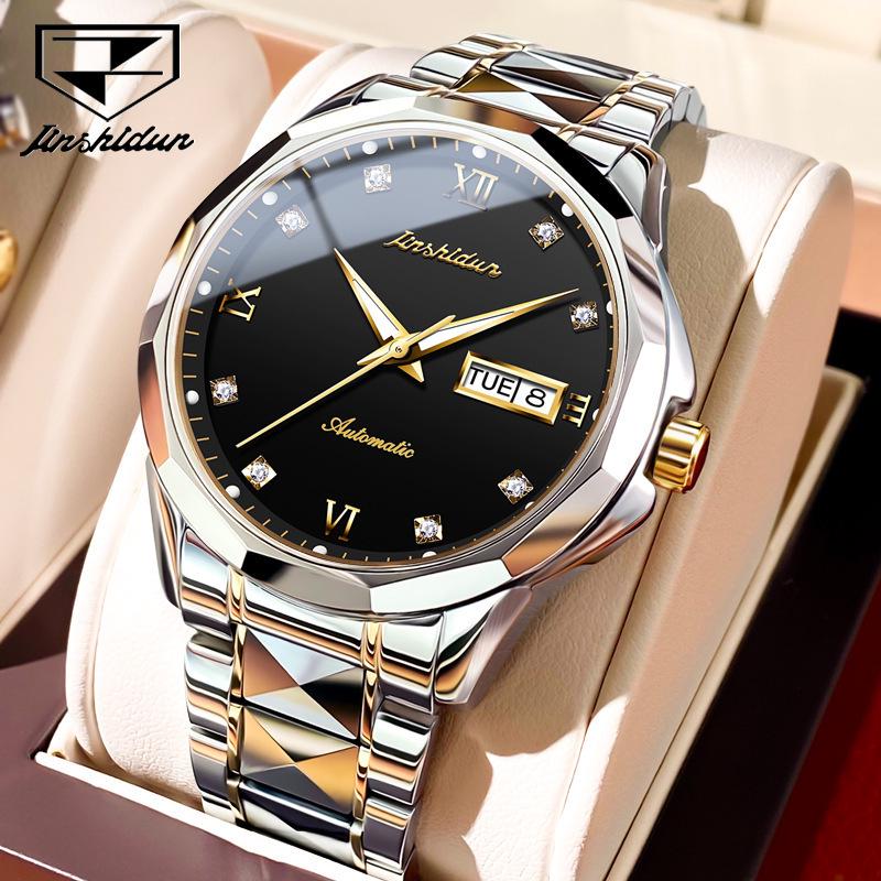 Jinshidun Men's Tungsten Steel Automatic Waterproof Mechanical Watch