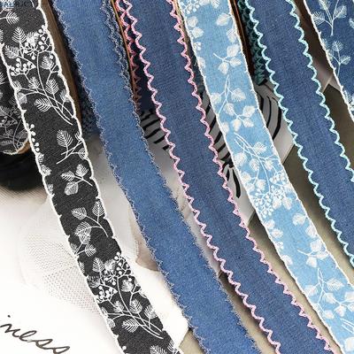 2m Denim Neat-Edged DIY Easy-Cut Ribbon Vintage Fabric Sturdy Accessories Durable Hooked Flexible