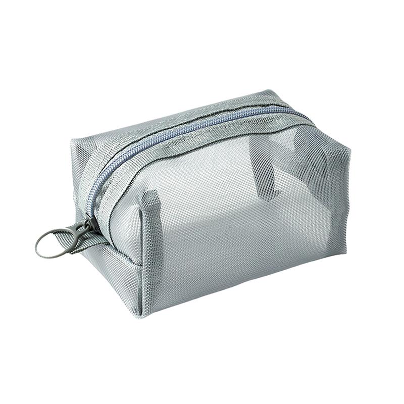Multipurpose Breathable Square Mesh Storage Pouch Lightweight Mini Wash Bag Mini Zipper Coin Purse Large Capacity Coin Purse