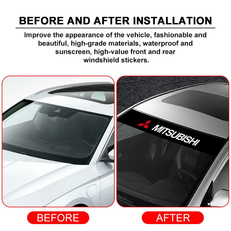 Car Front Windshield Stickers Front and Rear Decorative Decals Stickers For Mitsubishi ASX Lancer Pajero Outlander EVO EX Pajero